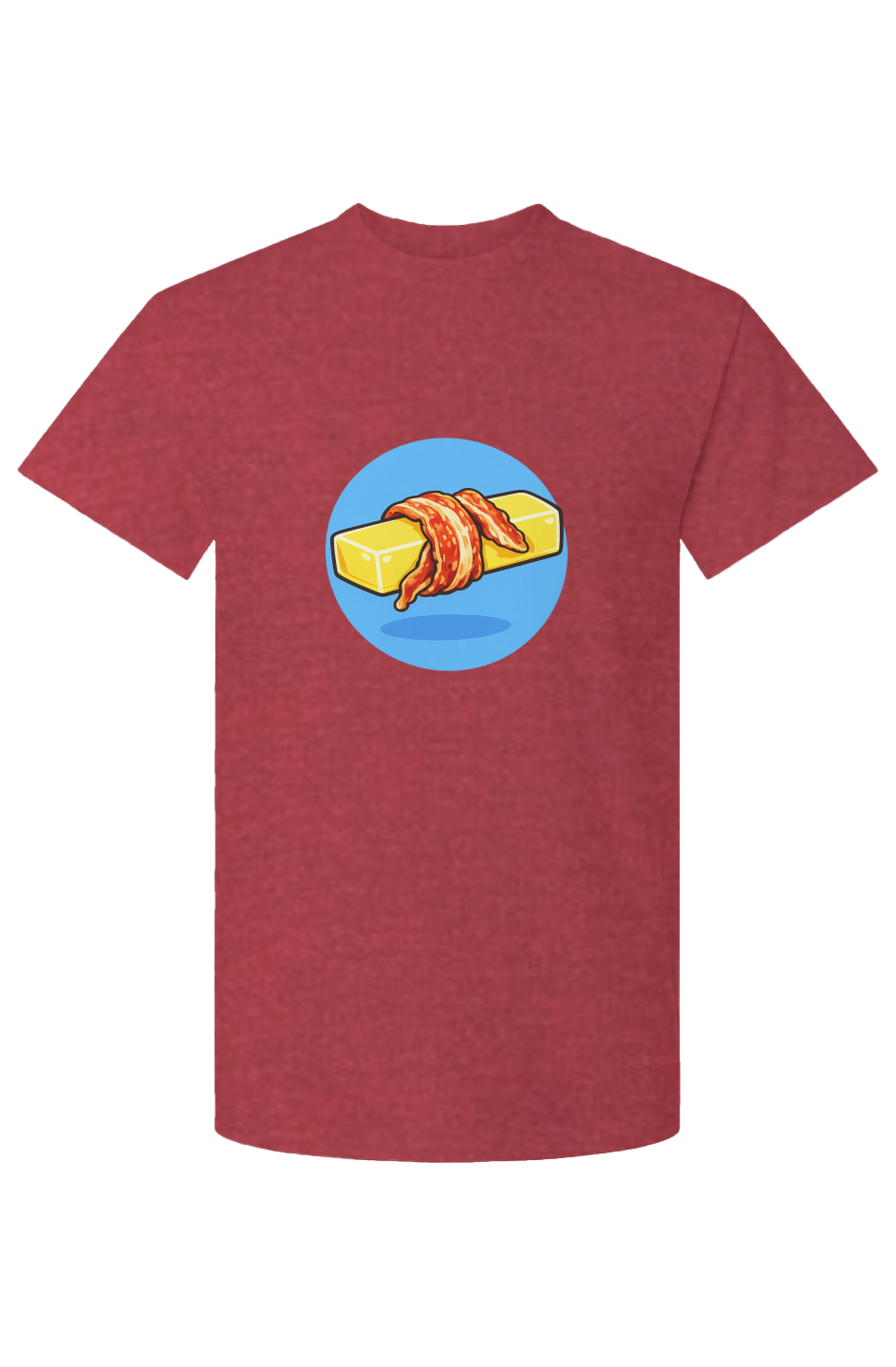Premium graphic t-shirt with hand-drawn bacon wrapped butter illustration - Proper Diet tee by Stupid Libary